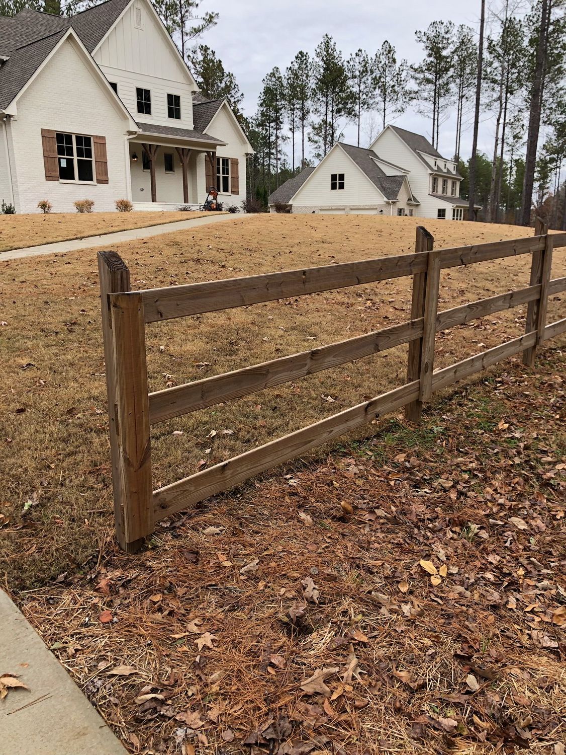 3 Rail fence installed by Shelby Fence Company in Alabaster, AL