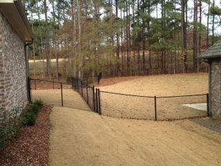 Black Vinyl Chain Link 1 fence installed by Shelby Fence Company in Alabaster, AL