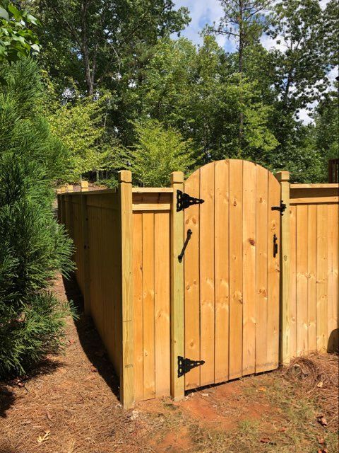 Capped Priv With Sing Gate From Brochure 5 fence installed by Shelby Fence Company in Alabaster, AL