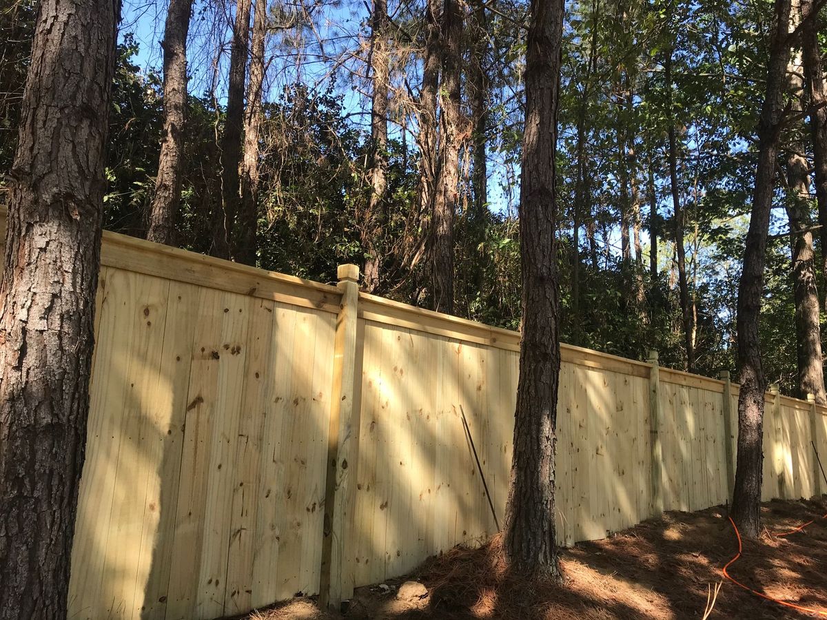 Capped Privacy fence installed by Shelby Fence Company in Alabaster, AL