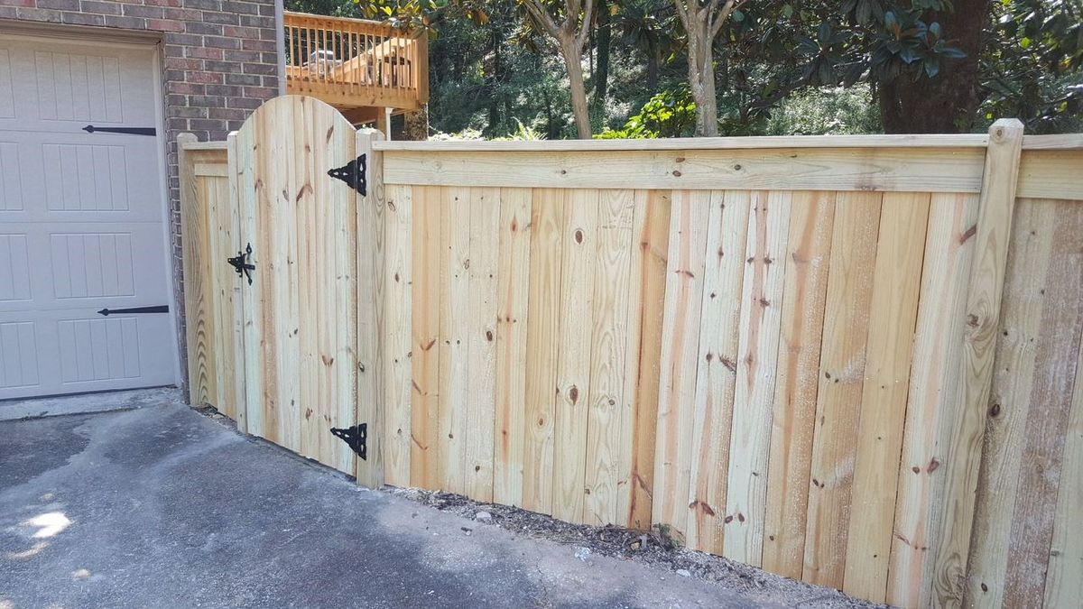 Kirkman Capped Privacy With Gate 1 fence installed by Shelby Fence Company in Alabaster, AL