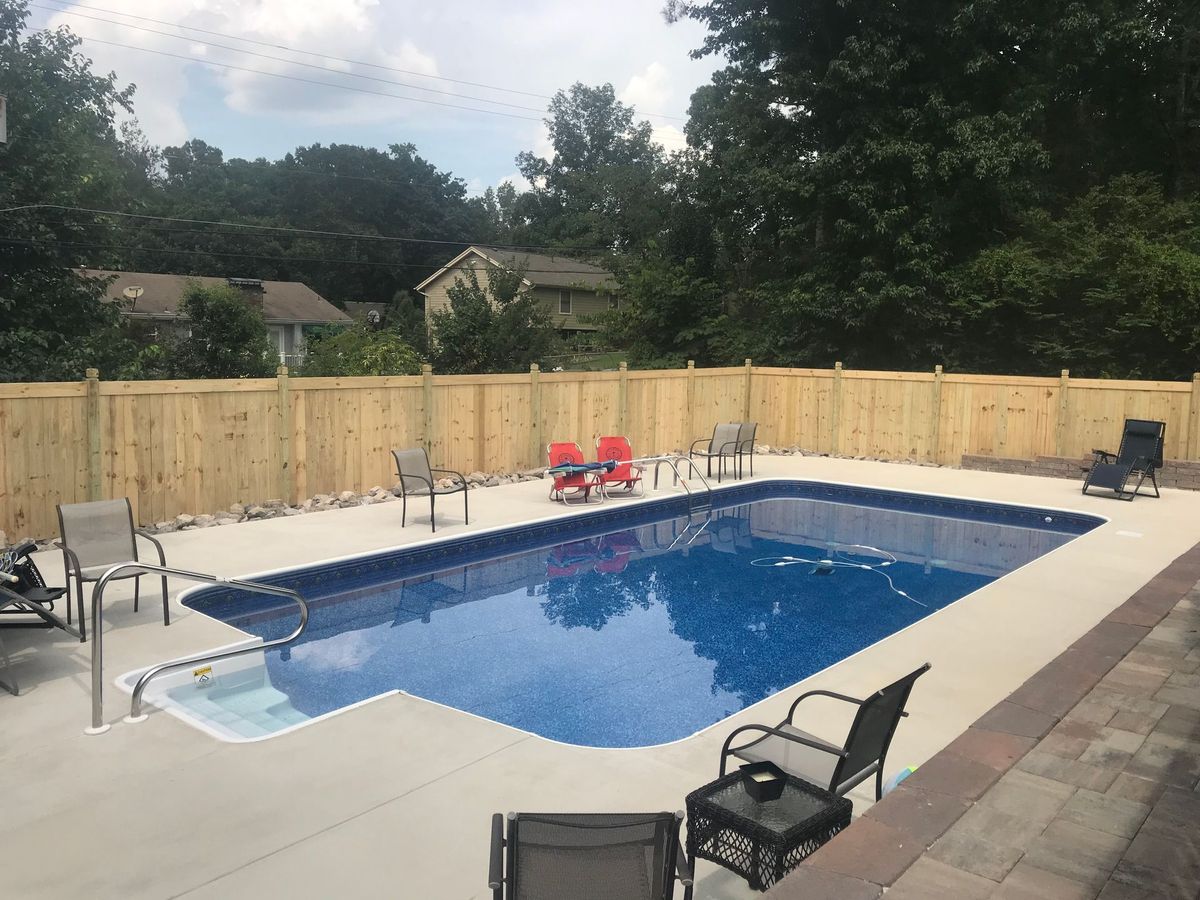 Reynold Privacy Knobbed Post Without Bottom Runner Board fence installed by Shelby Fence Company in Alabaster, AL